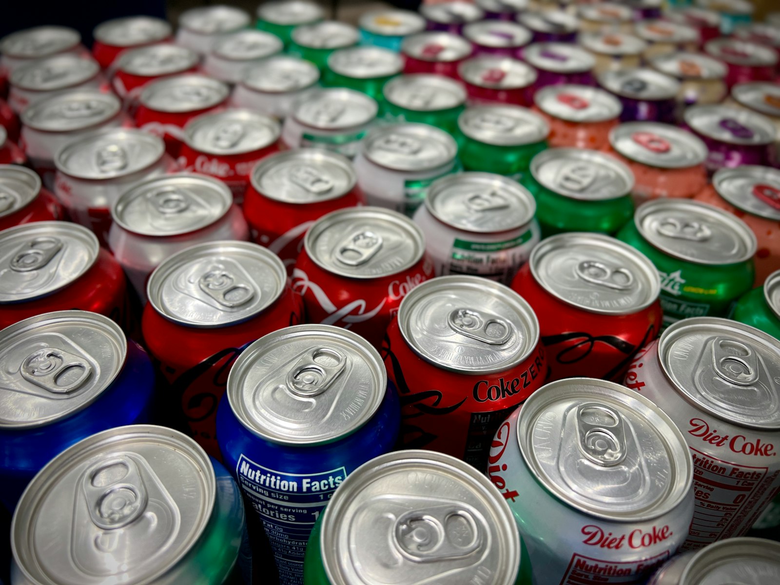 Cans of cold drinks